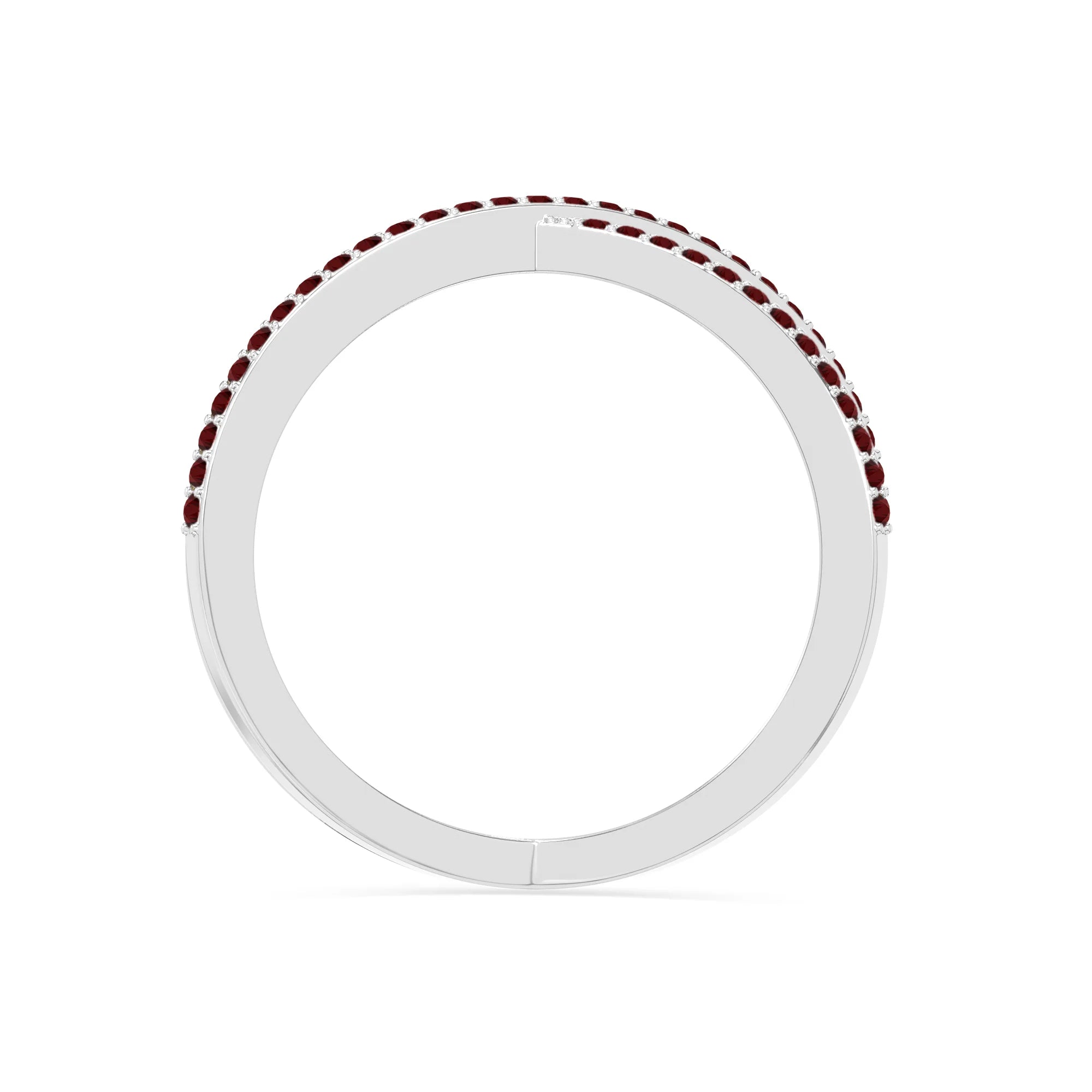 natural garnet criss cross band rings in sterling silver 