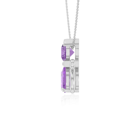 natural amethyst cat necklaces in sterling silver 