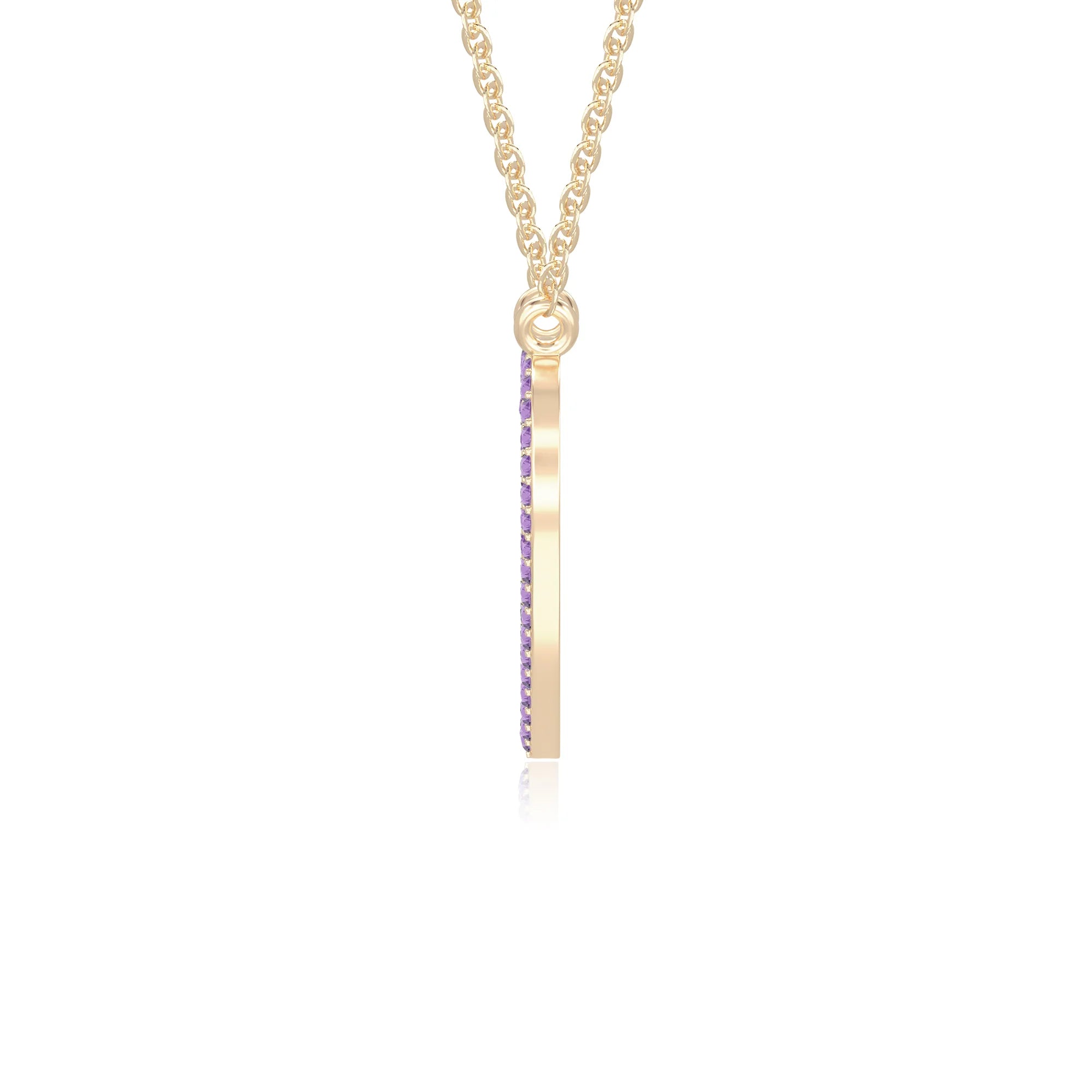 natural amethyst heart necklaces in yellow gold vermeil 