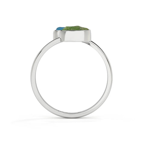 emerald-neon-apatite rough shape stackable bezel-set ring
