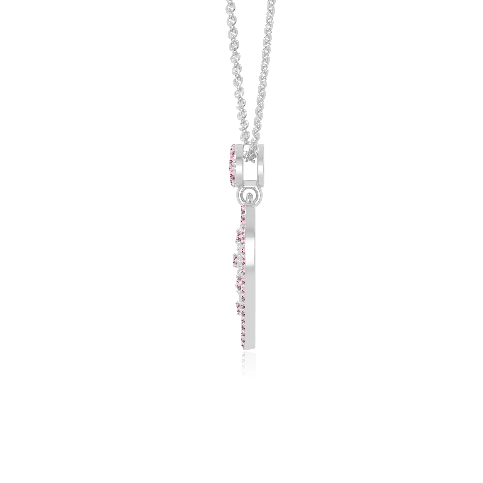 natural pink-tourmaline infinity love knot necklaces in sterling silver 