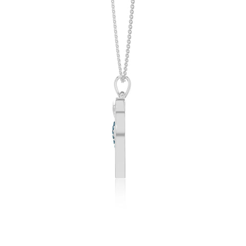 natural london-blue-topaz infinity heart necklaces in sterling silver 