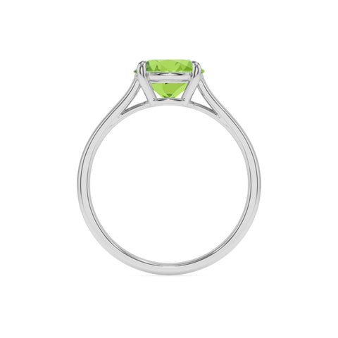 natural peridot round solitaire engagement ring