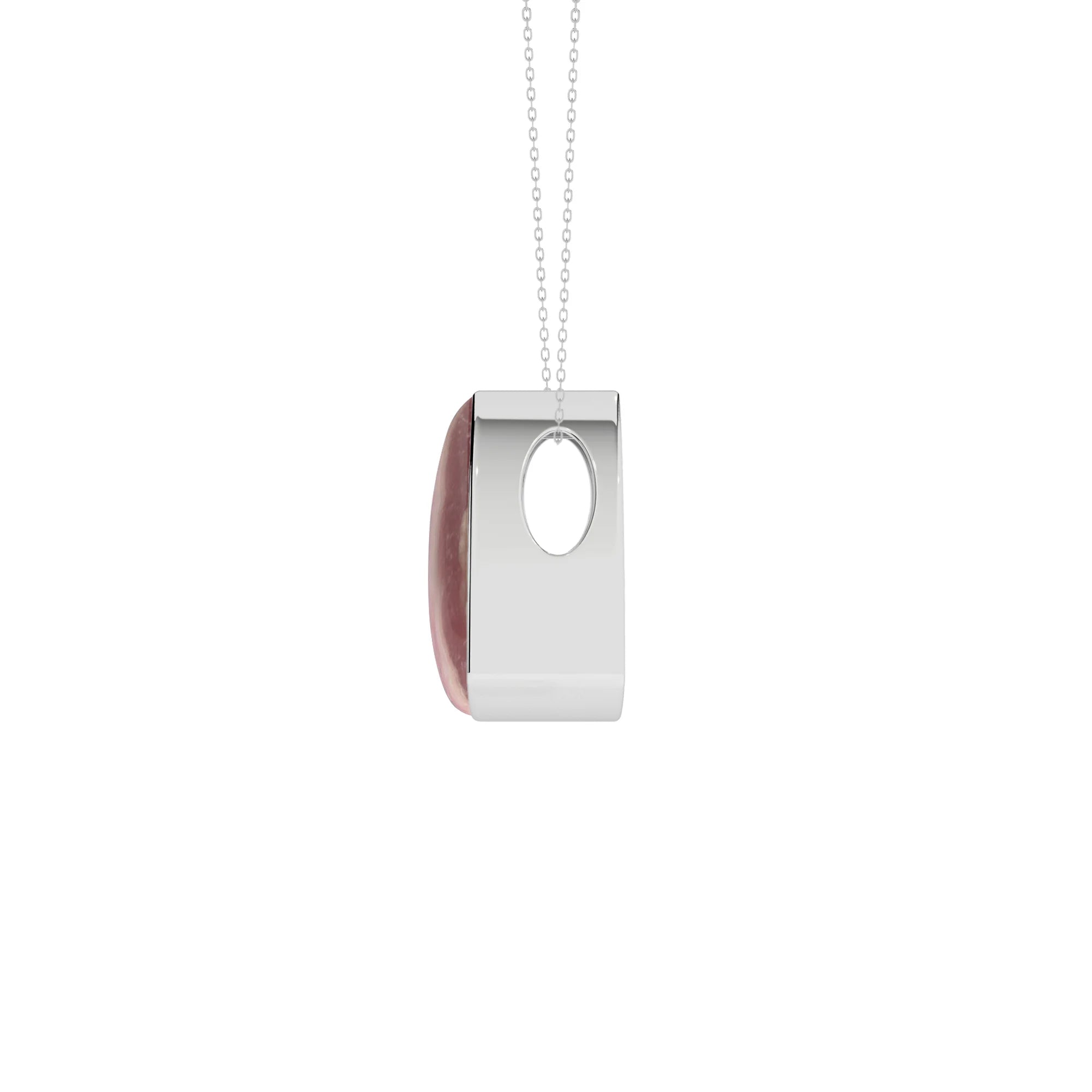 natural rhodochrosite trillion shape pendant necklace
