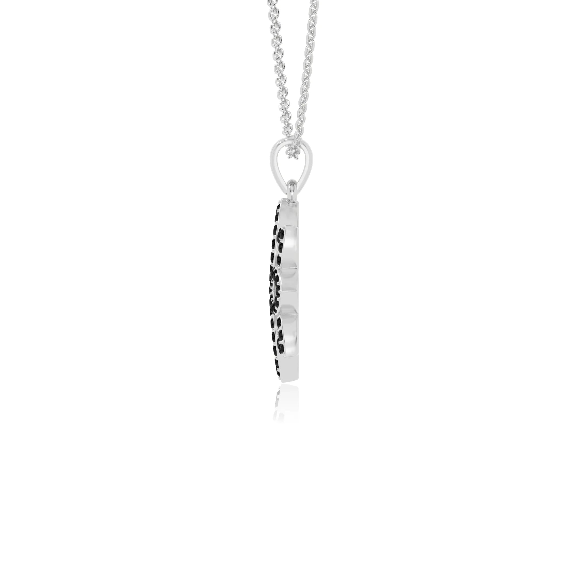 natural black-onyx flower necklaces in sterling silver 
