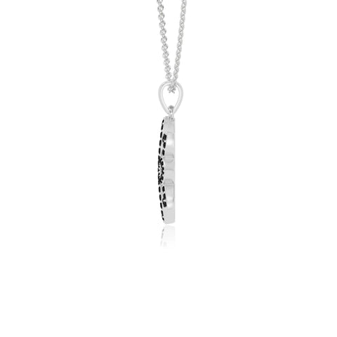 natural black-onyx flower necklaces in sterling silver 