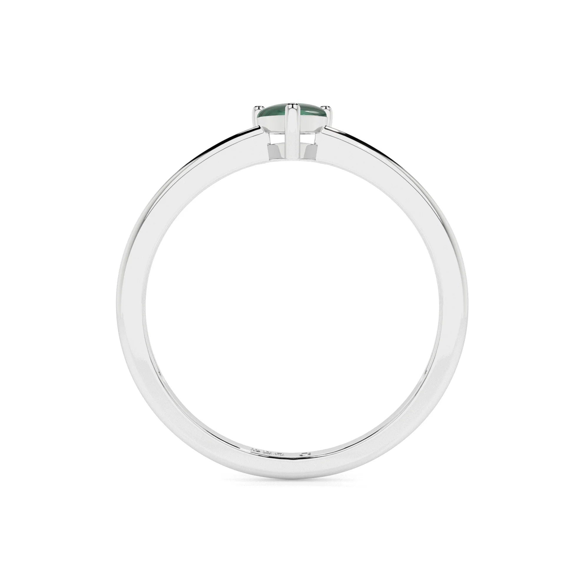 malachite pear cab stackable prong-set ring