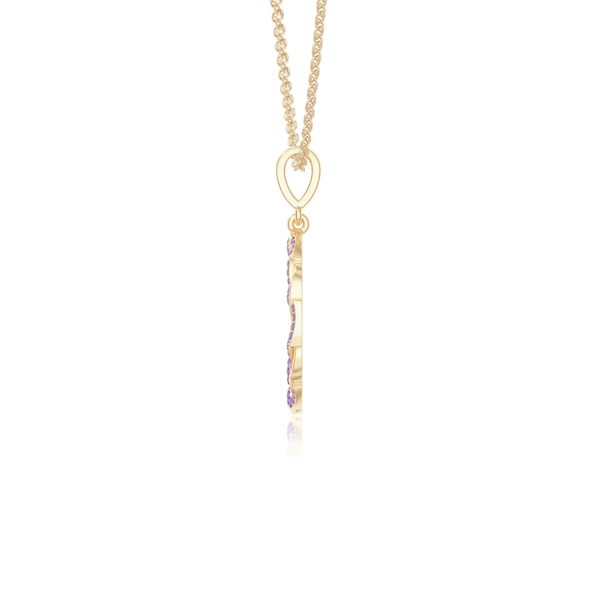 natural amethyst infinity love knot necklaces in yellow gold vermeil 
