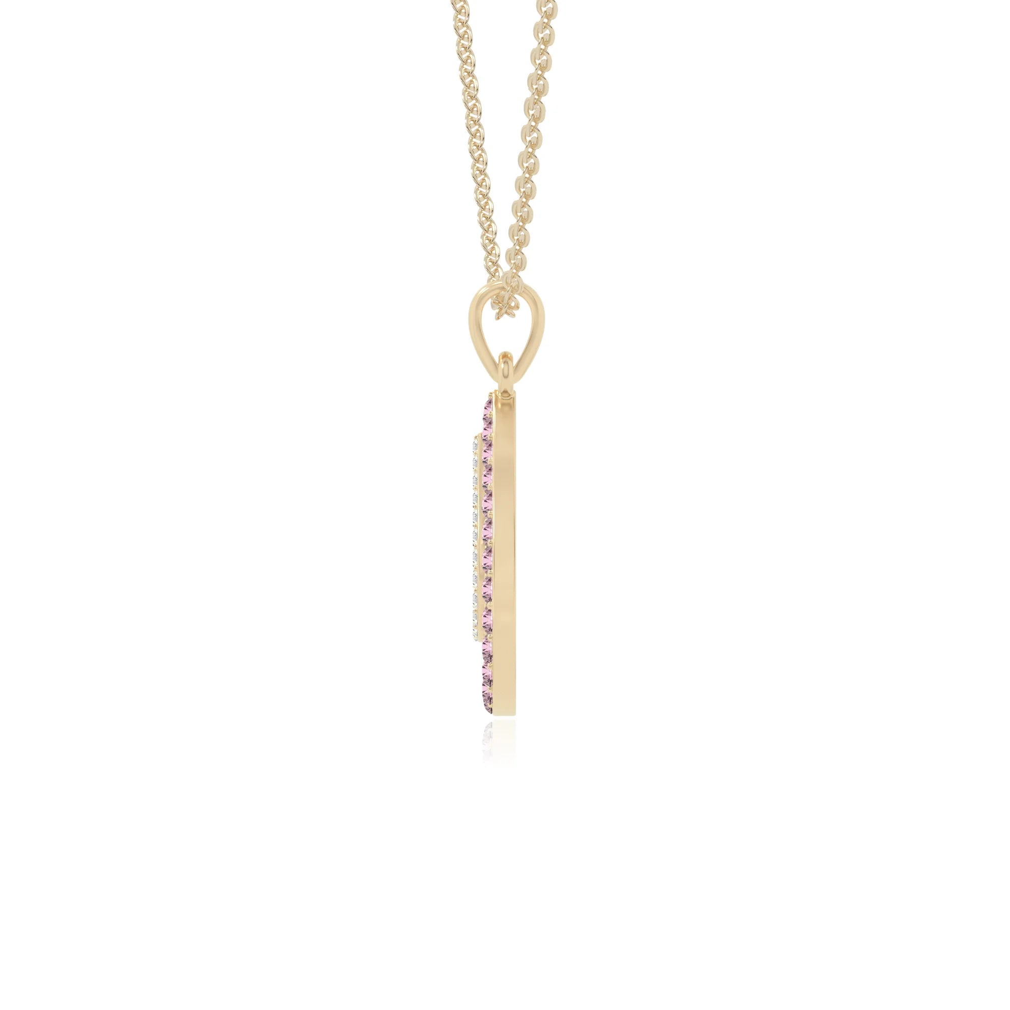 natural pink-tourmaline infinity love knot necklaces in yellow gold vermeil 