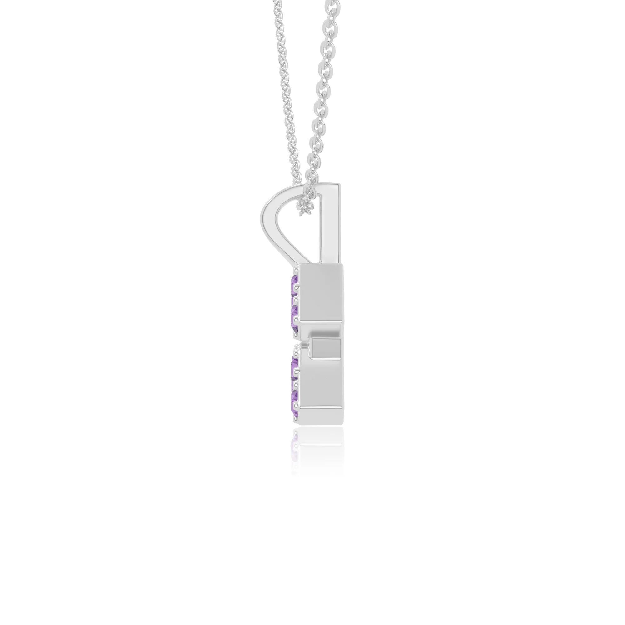 natural amethyst aquarius zodiac sign necklaces in sterling silver 