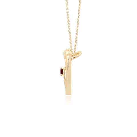 natural garnet floral heart necklaces in yellow gold vermeil 