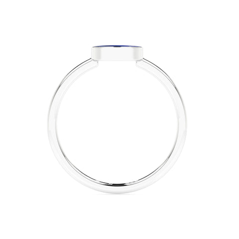 lapis lazuli moon shape stackable bezel-set ring