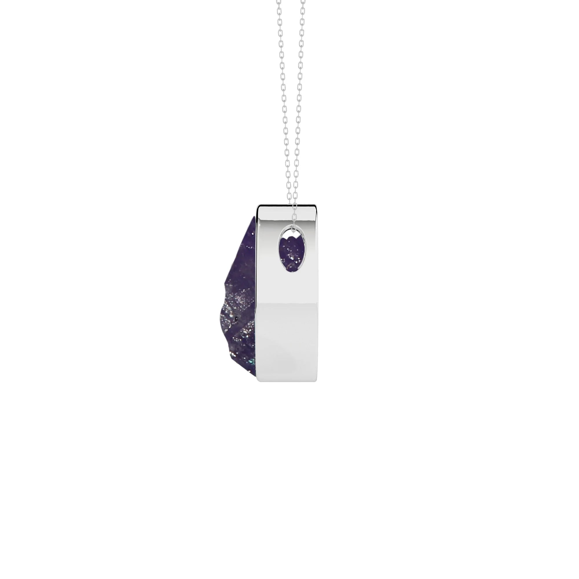 natural purple-moonstone oval shape pendant necklace