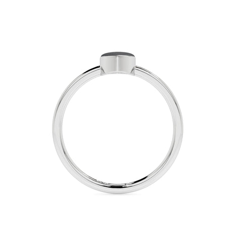 shungite pear cab stackable bezel-set ring