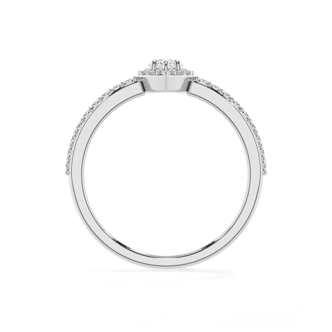 lab-grown moissanite marquise half eterity halo solitaire engagement ring