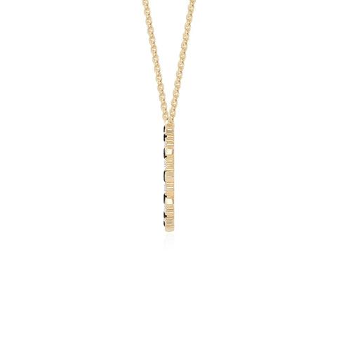 natural black-onyx sun necklaces in yellow gold vermeil 