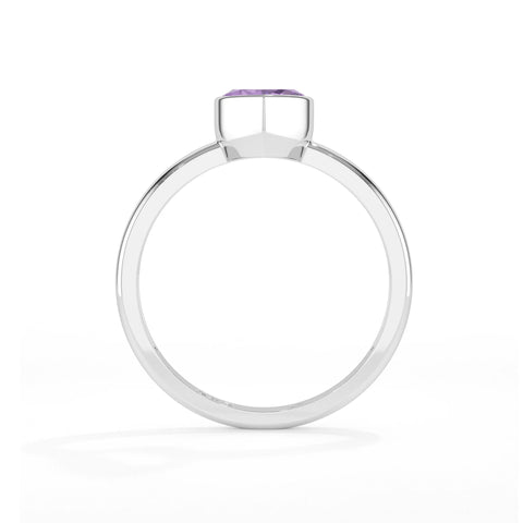 amethyst pear cut stackable bezel-set ring