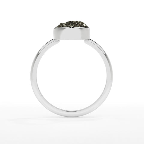 pyrite rough shape stackable bezel-set ring