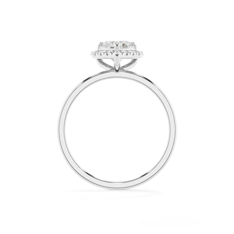 lab-grown moissanite heart halo solitaire engagement ring