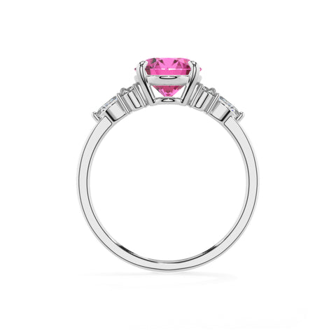 lab-grown pink-sapphire oval solitaire engagement ring