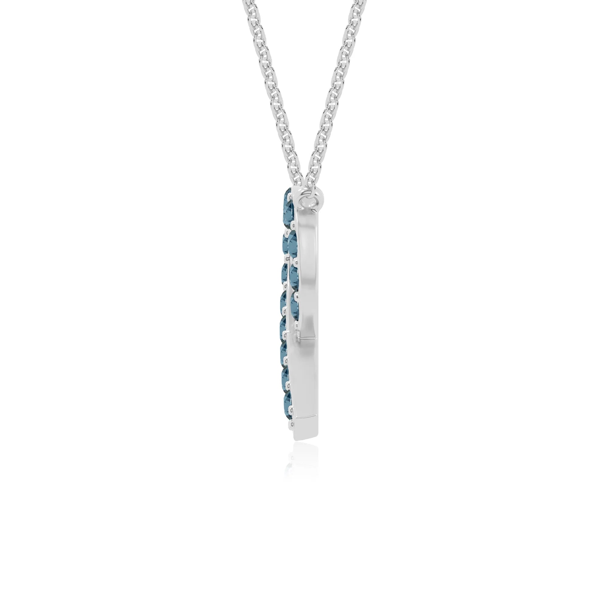 natural london blue topaz cancer ribbon necklaces in sterling silver 
