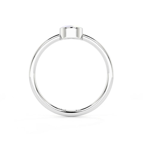 rainbow moonstone oval cut stackable bezel-set ring