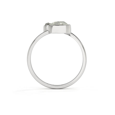 herkimer-meteorite rough shape stackable bezel-set ring