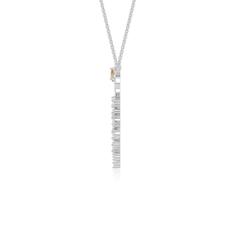 natural citrine rose flower necklaces in sterling silver 