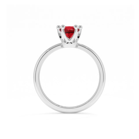 ruby oval cut solitaire prong-set ring