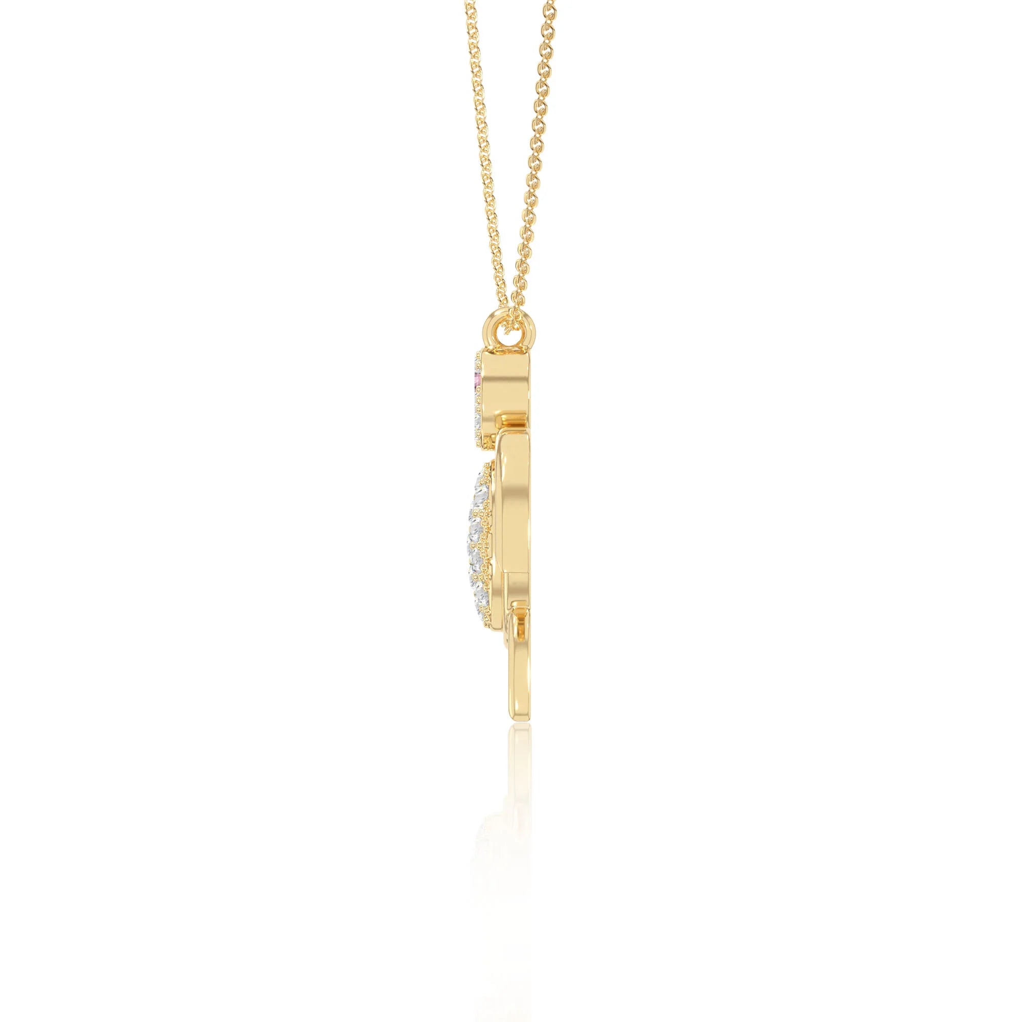 natural pink-tourmaline turtle necklaces in yellow gold vermeil 