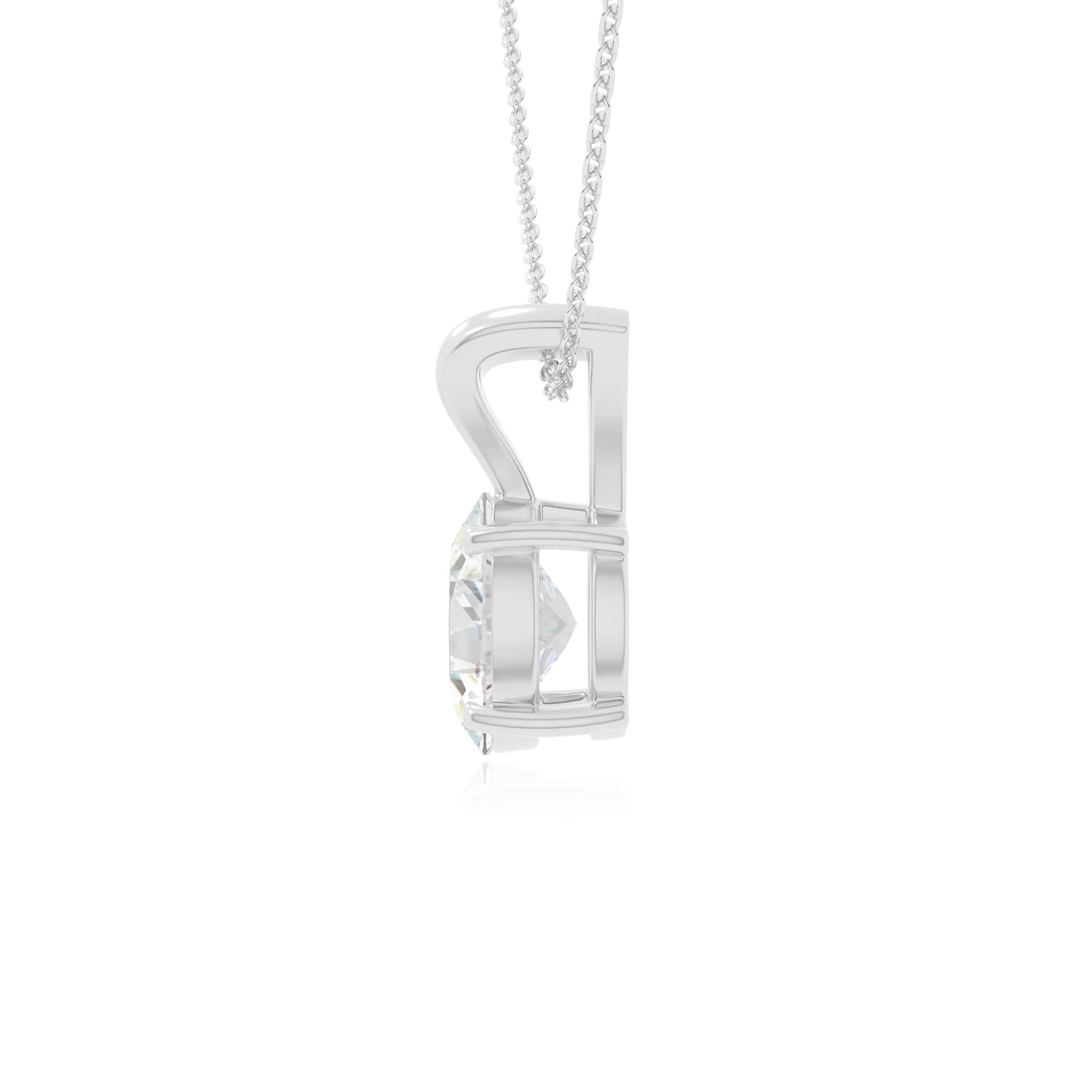 moissanite v-bale solitaire necklaces in sterling silver 