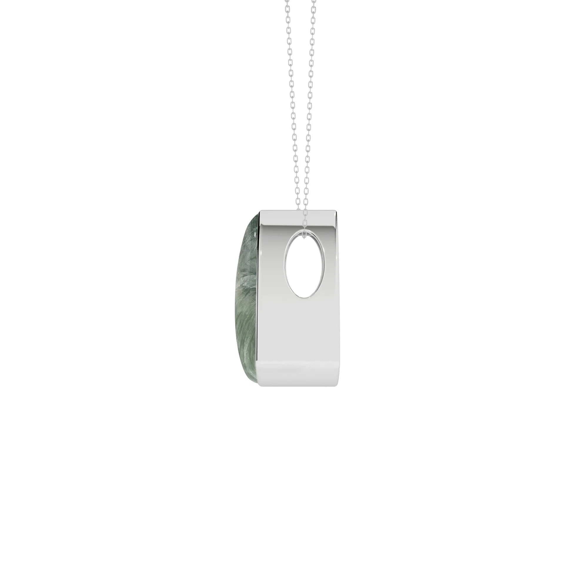natural seraphinite trillion shape pendant necklace