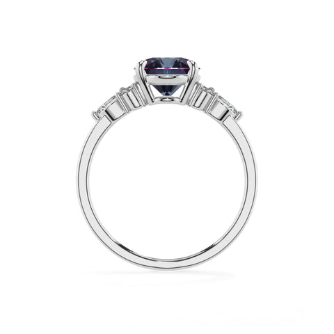 lab grown alexandrite oval solitaire engagement ring