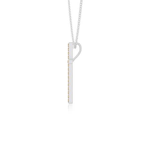 natural citrine cross necklaces in sterling silver 