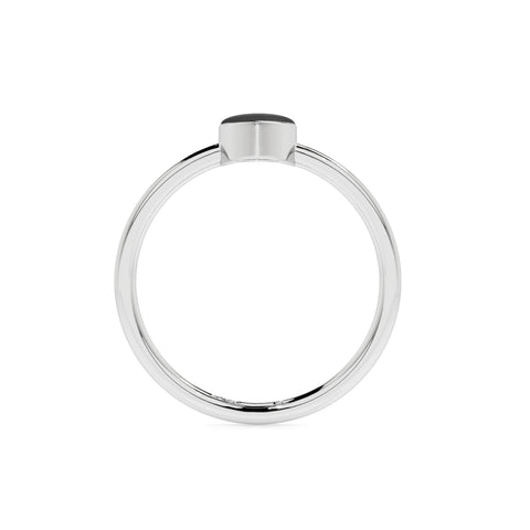 black onyx pear cab stackable bezel-set ring