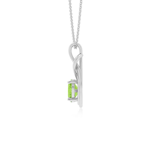 natural peridot round shape solitaire infinity knot pendant necklace