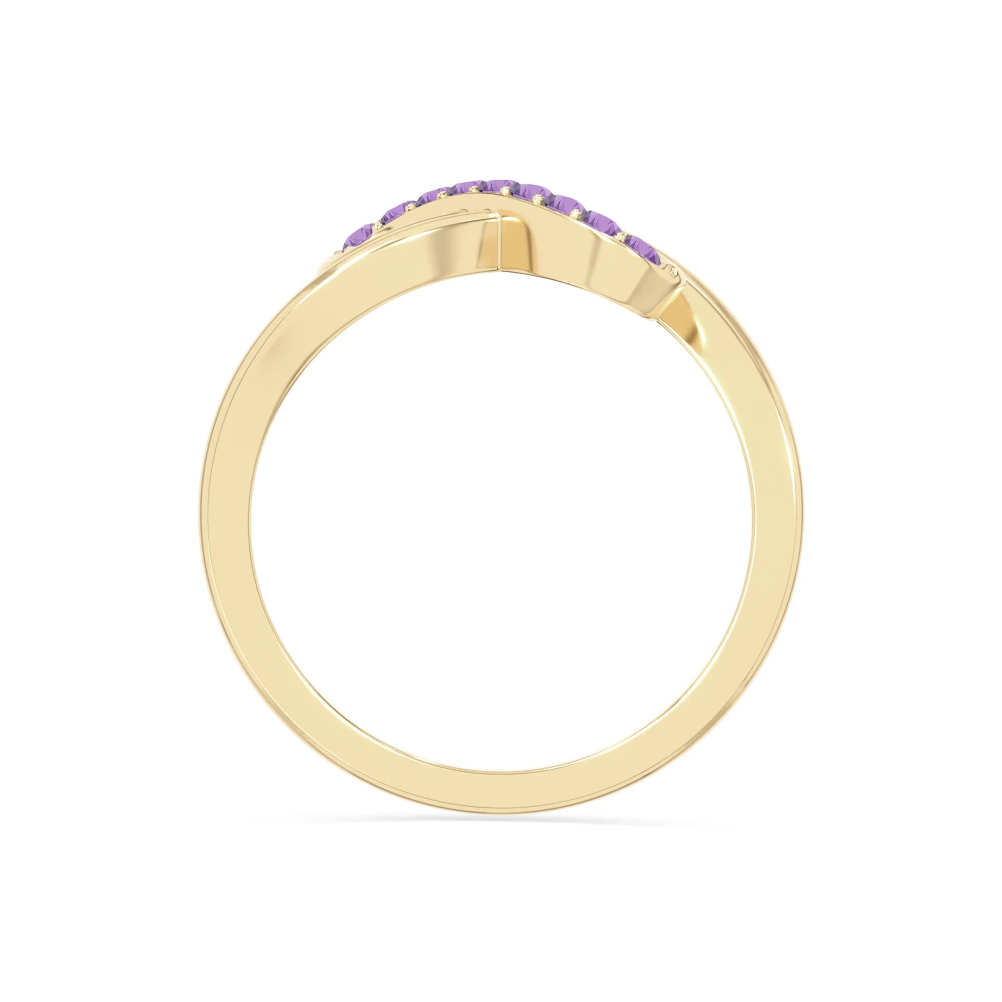 natural amethyst infinity promise rings in yellow gold vermeil