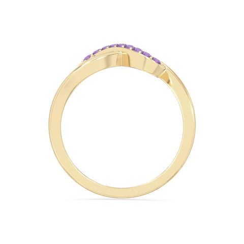 natural amethyst infinity promise rings in yellow gold vermeil