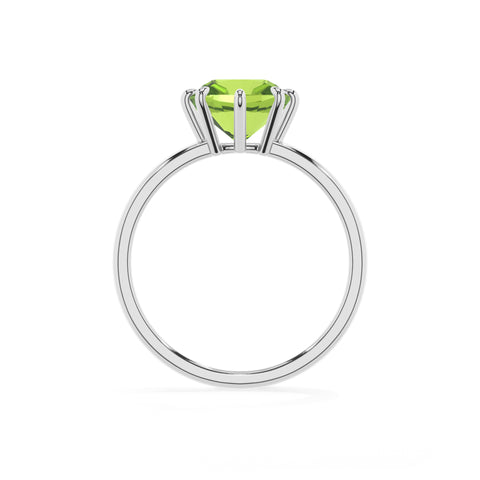 natural peridot cushion solitaire engagement ring