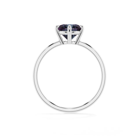 lab grown alexandrite round solitaire engagement ring