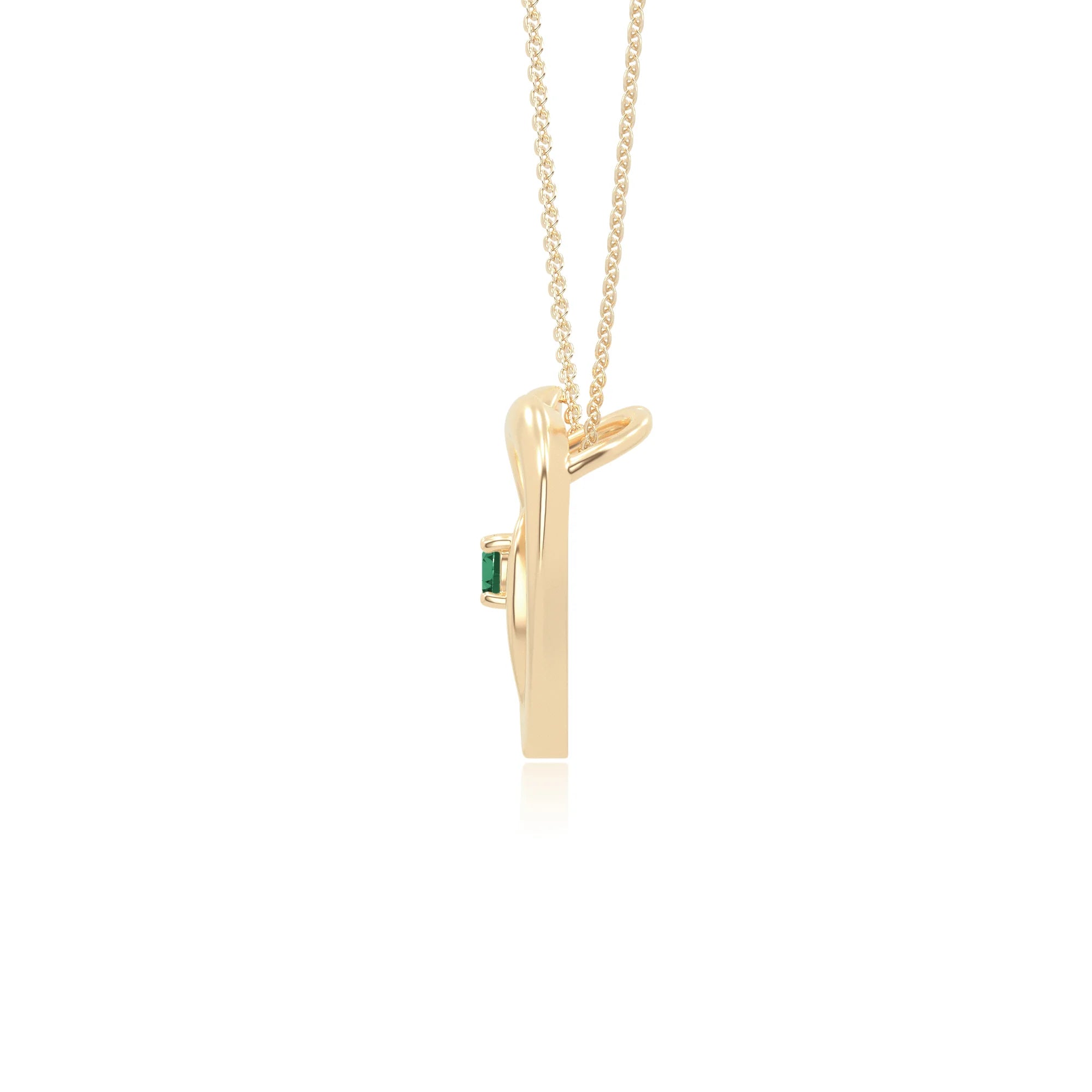 natural emerald floral heart necklaces in yellow gold vermeil 