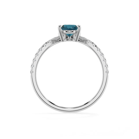 natural london blue topaz pear solitaire engagement ring