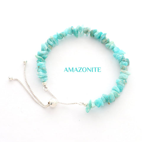 natural amazonite rough shape bolo bracelet