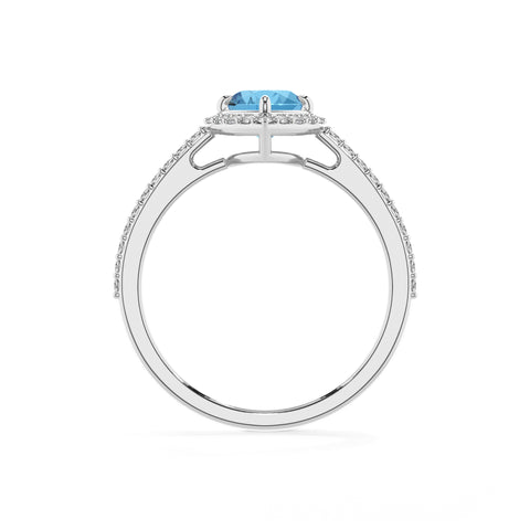 natural swiss blue topaz heart half eterity halo solitaire engagement ring