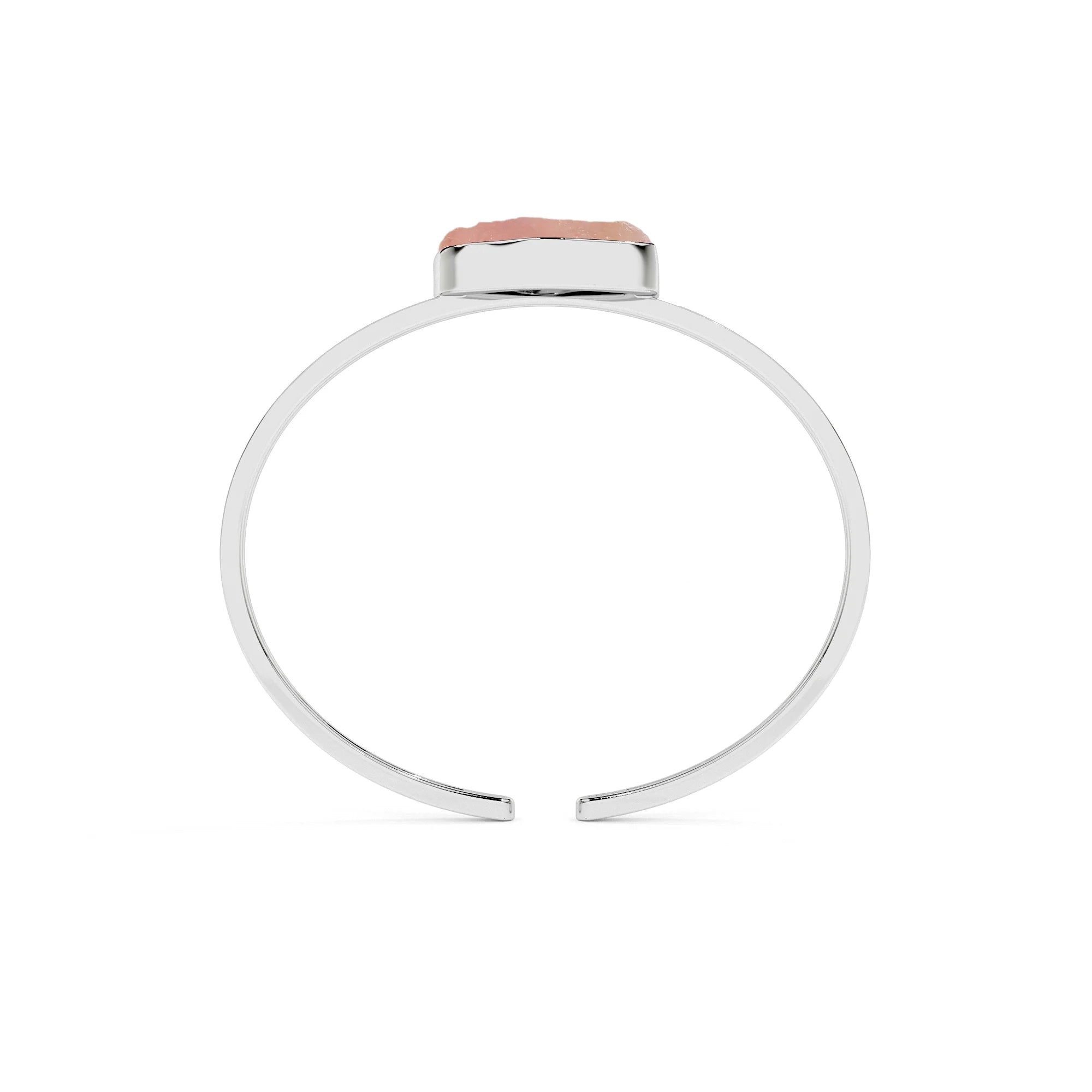 natural rose-quartz rough shape twister bracelet