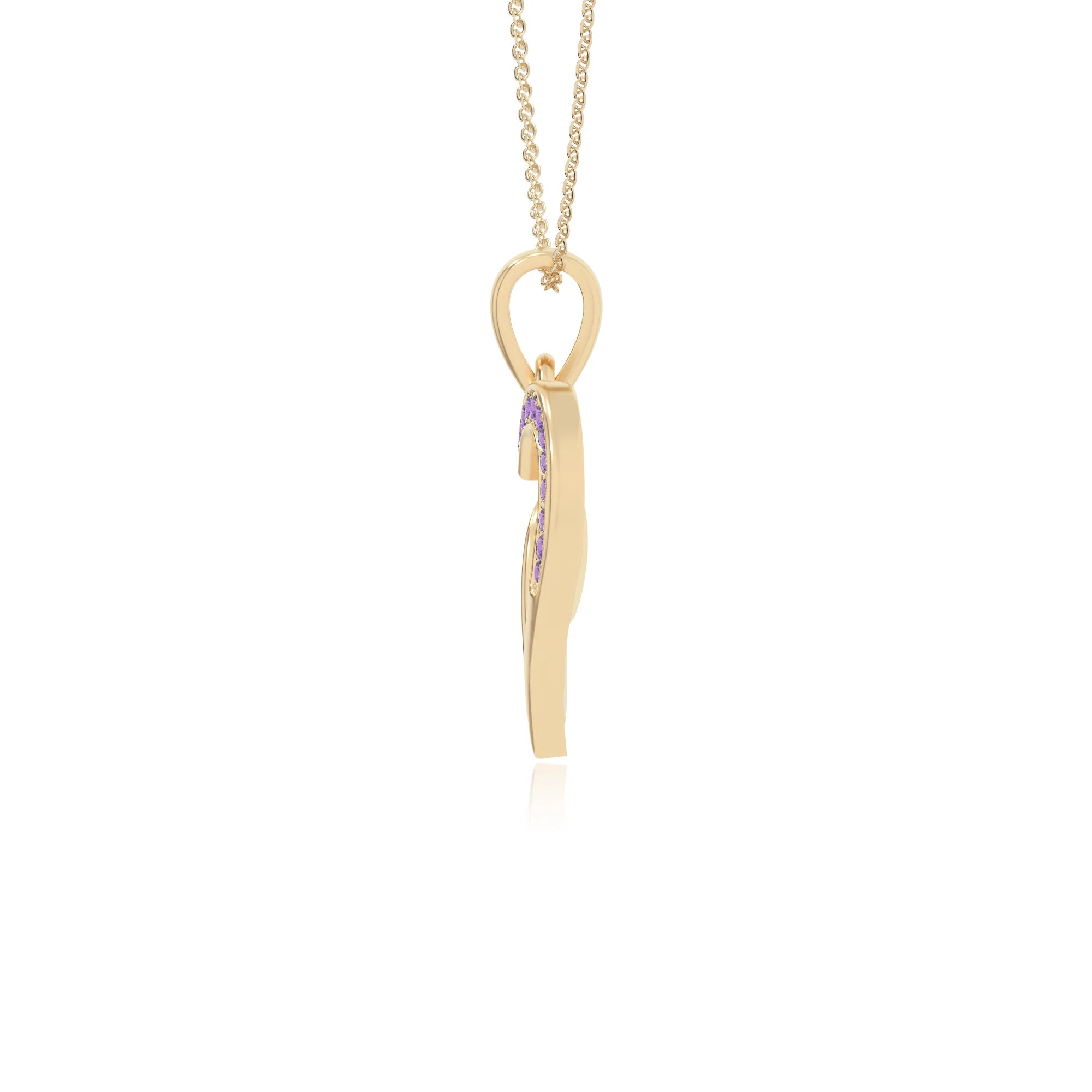 natural amethyst infinity necklaces in yellow gold vermeil 