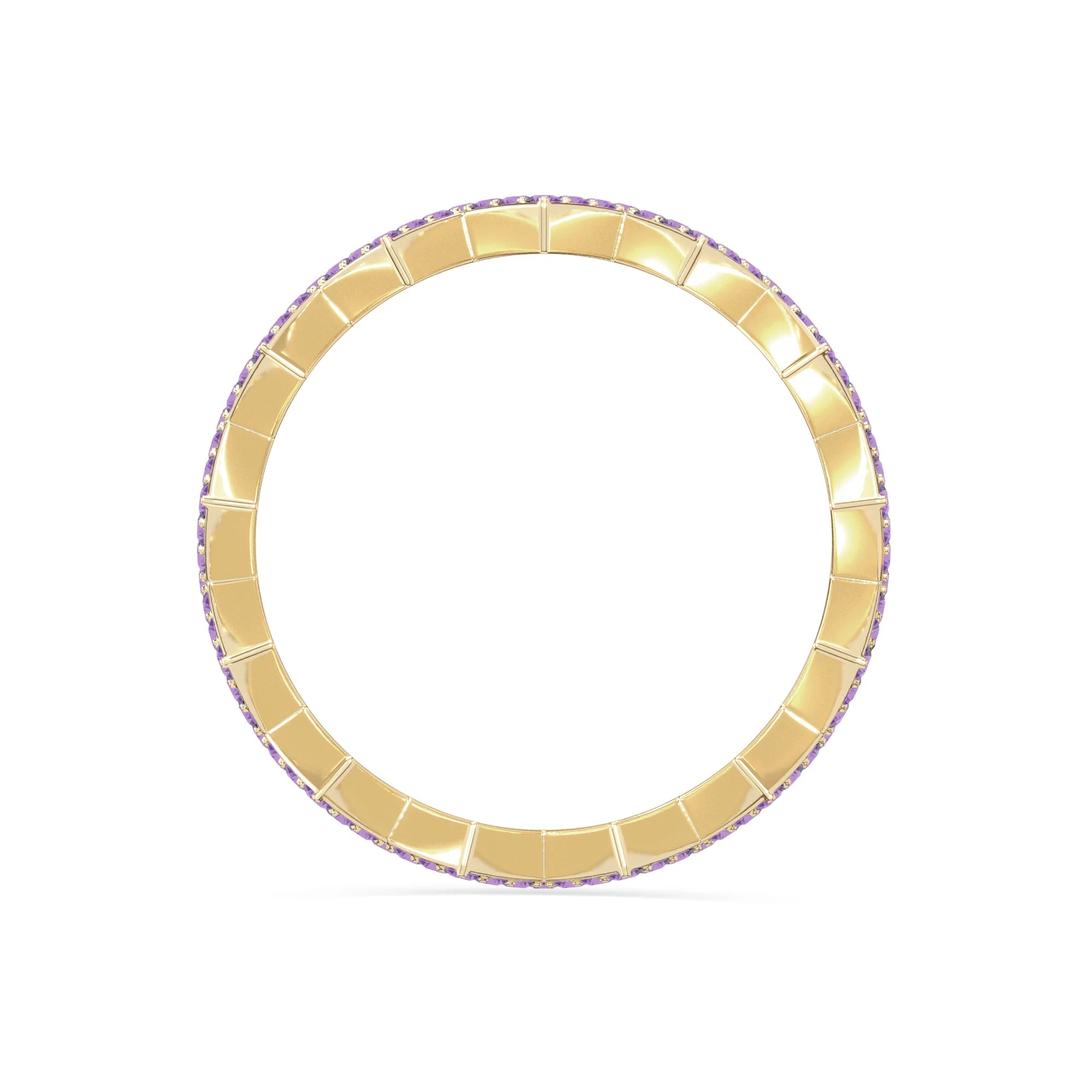 natural amethyst zig-zag wedding band rings in yellow gold vermeil