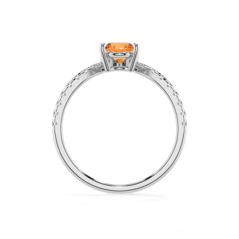 lab-grown citrine pear solitaire engagement ring