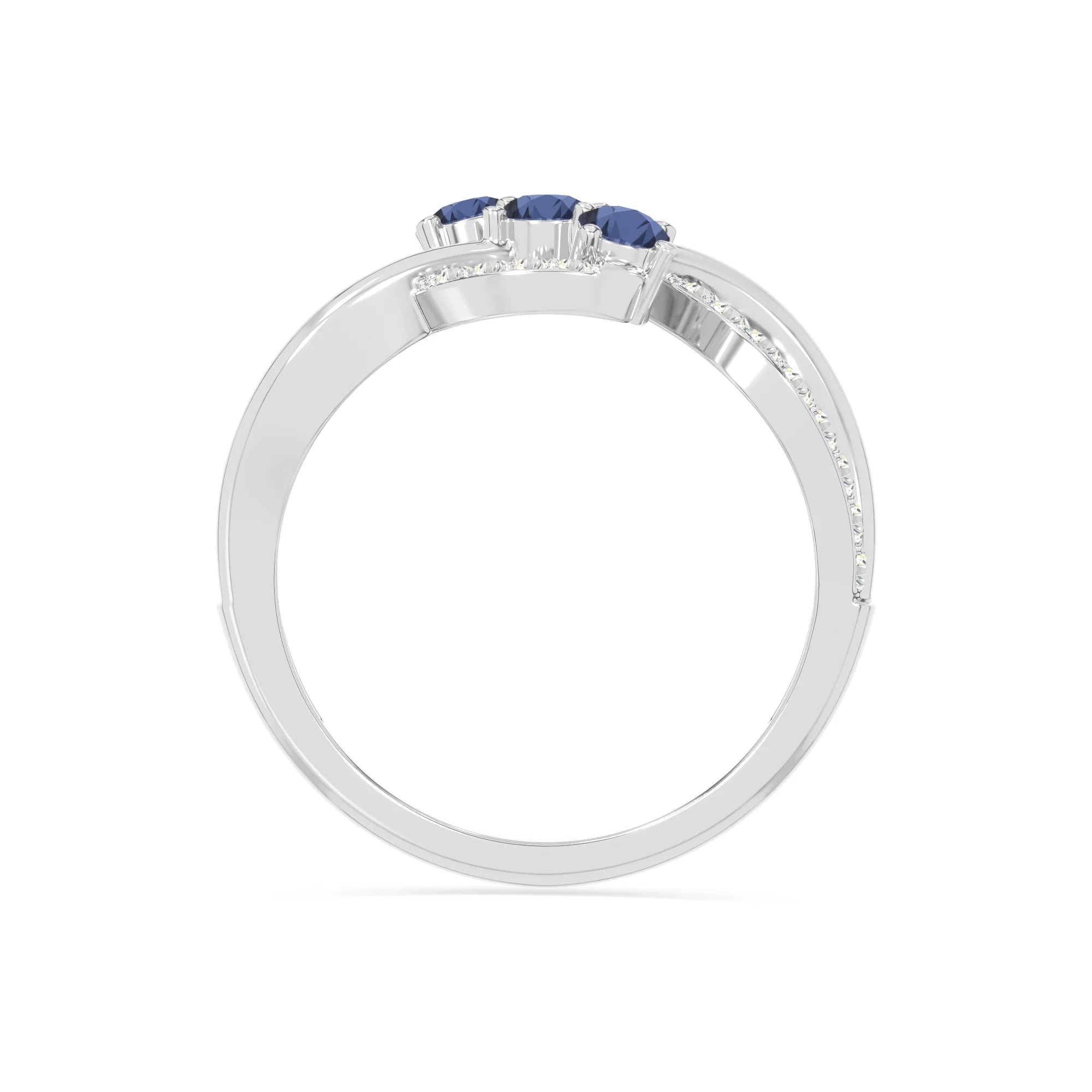 natural blue sapphire infinity promise rings in sterling silver 