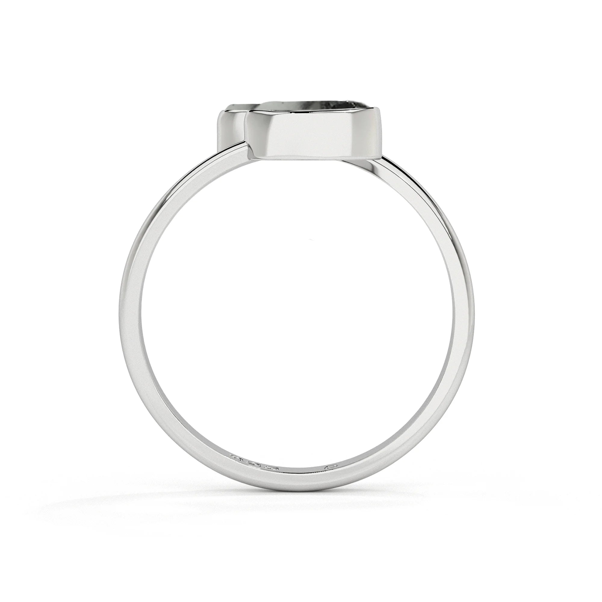 tourmalated-quartz rough shape stackable bezel-set ring